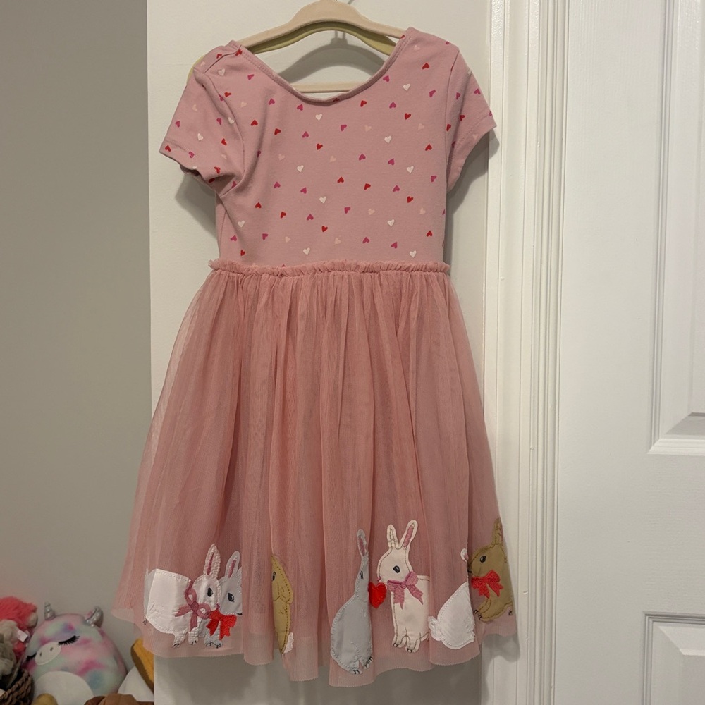 Mini Boden bunny appliqué and tulle dress